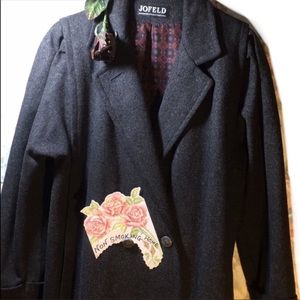 JOFELD GRAY DOUBLE BREASTED MIDI COAT CORPCORE PROFESSIONAL OFFICE SIREN SZ 10P